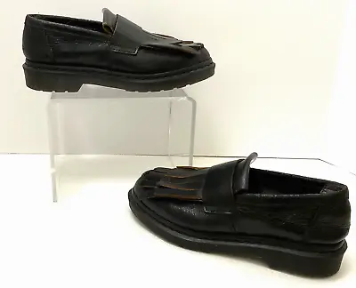 Dr MARTENS X MARNI US L 8.5 Crackle Black Leather Kiltie Loafers See SZ Notes • $173.13