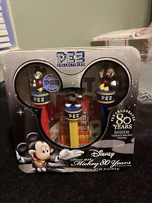 Sealed 2007 PEZ Disney Mickey Mouse 80 Years Collection Tin W/ Retro Poster NEW • $4.89