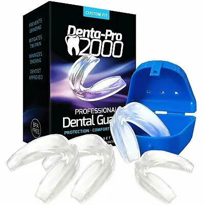 DentaPro2000 Teeth Grinding Mouth Guard - 2 Small & 2 Large Dental Guards + Case • $10.99