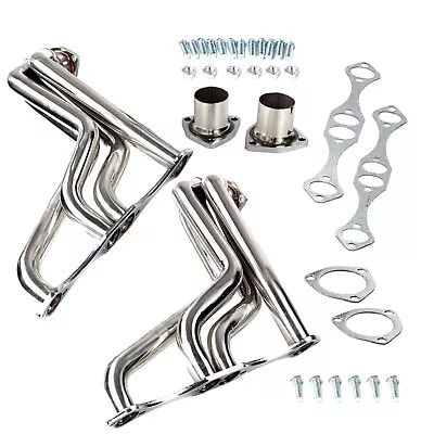 For SBC Chevy 1935-1948 283-350 Stainless Steel Fat Fenderwell Headers H60054BK • $195.99