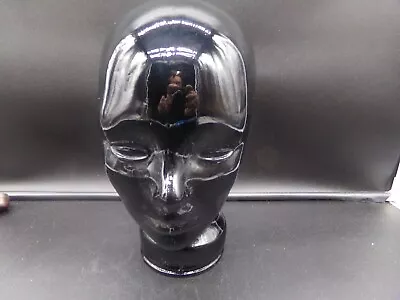 Vintage Black Art Glass Mannequin Head Bust Wig Hat Display • $65