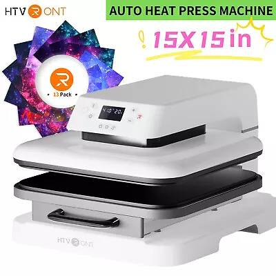 15 X 15in HTVRONT Auto Heat Press Machine Digital Sublimation T-Shirt Plate Viny • $250.39