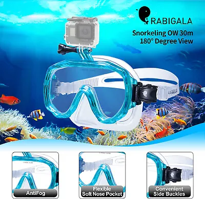 $24.36 • Buy RABIGALA Diving Seaview Scuba Snorkel Snorkeling Mask Swimming Goggles For GoPro