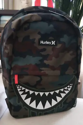 Hurley Camo Shark Bite 15  Laptop Sleeve Backpack NWT 19  X 15  • $39