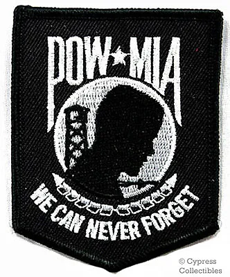 POW-MIA PATCH VIETNAM WAR Embroidered Iron-on BLACK Military Veteran Emblem • $4.95
