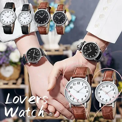 Couple Casual Quartz Digital Watch Luxury Chronograph Leather Men's Women's Gift • $0.99