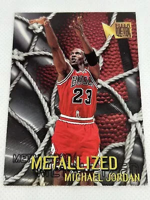 1996-97 Fleer Skybox Metal Universe MICHAEL JORDAN Metallized Card #128 Bulls • $14.99