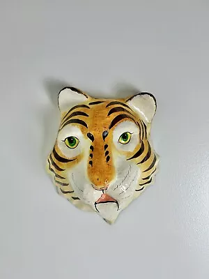 Vintage Papier-Mâché Tiger Head Wall Mount Thailand Paper Mache  • $55