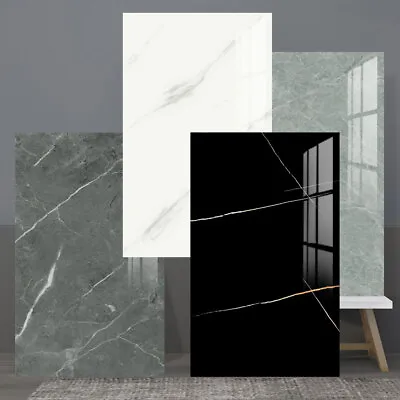 10pcs Marble Effect Kitchen Bathroom Tile Stickers Self-Adhesive Anti-Oil Panel • £12.52