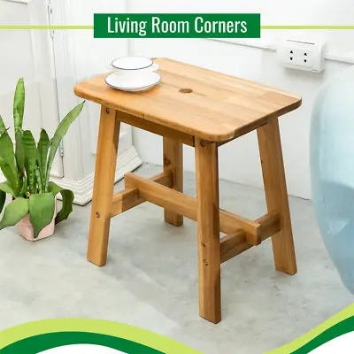 $70.99 • Buy Rectangle Wood Stool For Living Room Bedside Strong Ideas Sofas Sub-stool