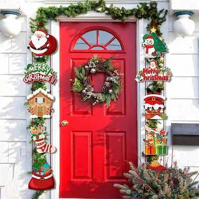 $8.32 • Buy 1pair Merry Christmas Door Hanging Banner Xmas Couplet Outdoor Indoor Sign Decor