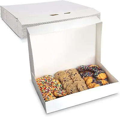 MT Products Cookie Box - 15  X 11.5  X 2.25  White Bakery Boxes - Pack Of 15 • $29.89