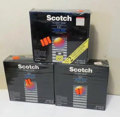 30 Scotch  5 1/4  Floppy Disks 2s2d Double Sided Double Density 3 Sealed Boxes • $48