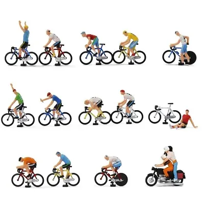 Cycling Cyclist Miniature 1:87 Figure Bicycle Racing Little People Bike Model • £9