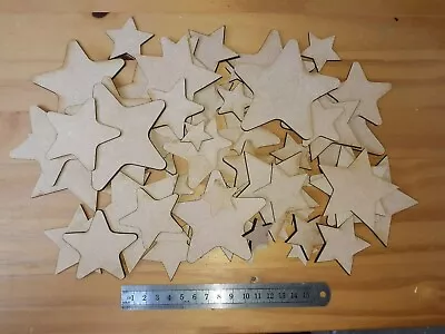 Large Joblot Laser Cut Wooden MDF STARS Craft Shapes 20 - 90mm • £6.99