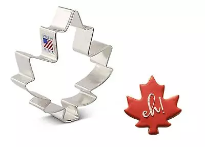 Large Maple Leaf Cookie Cutter 4  Made In USA By Ann X 3.75  X 1  Silver  • $17.25