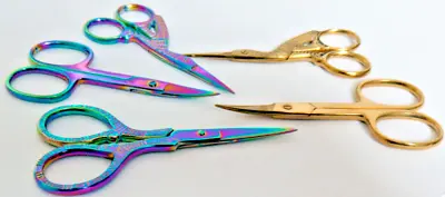 £2.39 • Buy Small Embroidery Fancy Curved Stork Scissors Plated Quality Gold Silver Multi
