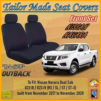 Canvas Front Seat Covers For Nissan Navara NP300 D23 Dual Cab: 11/2017 - 11/2020 • $123.73