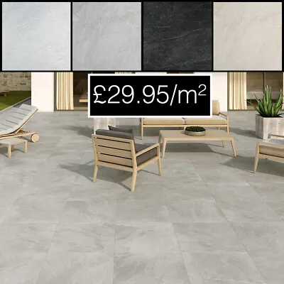 £1.50 • Buy CUT SAMPLES 10mm Slate Rock Stone Effect External Porcelain Wall & Floor Tiles