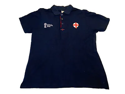 OFFICIAL FIFA World Cup Russia 2018 'ENGLAND' Men's Blue Soccer Polo; Size M • $27.37