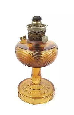 VTG Aladdin Amber Pressed Glass Washington Drape Lamp Glow Nu Type Model B • $105