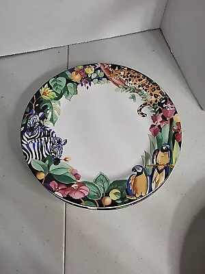 2 VITROMASTER 1993 RAINFOREST 10 3/4  SUE ZIPKIN DINNER PLATES.. Used #1 • $9.55