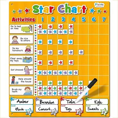 Fiesta Crafts Star Reward Chart - Motivational Magnetic Behaviour & Chore Chart • £19.52