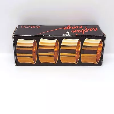 Vintage Balos Brass Napkin Rings In Box Set Of 4 Lot Made In India 1983 • $14.99