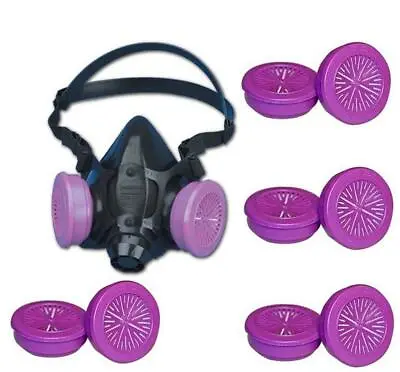 North 7700 Half Face Reusable Respirator Mask 4 PR P100 Particulate Filters LRG • $53.95