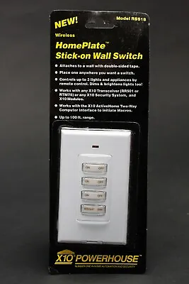 X-10 ActiveHome PowerHouse RSS18 HomePlate Stick-on Wall Switch NOS • $9.99