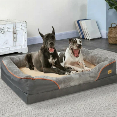 $75.96 • Buy Jumbo XXL Large Dog Bed Orthopedic Raised Bolsters Dog Bed W/ Rustic 600D Cover