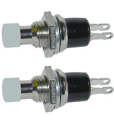 2 Pack SPST Normally Open Momentary Push Button Switch White    32728W • $5.50