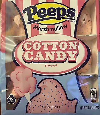 NEW PEEPS MARSHMALLOW COTTON CANDY CHICKS 10 PACK 1 PACKET EASTER 3oz • $5