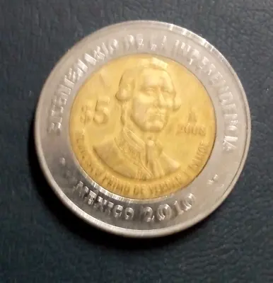Mexico Coins 5 Pesos 2008 Commemorative (Francisco Primo Deal Verdad & Ramo) • $7.99