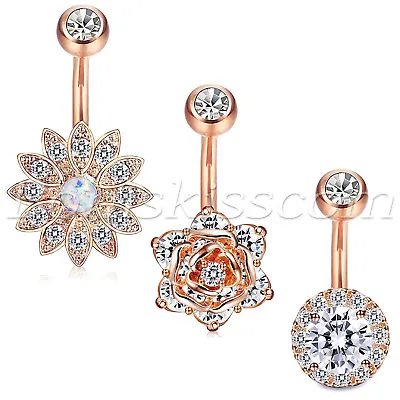 3pcs Charm Stainless Steel Belly Button Navel Ring Nails Body Piercing Jewelry • $8.99