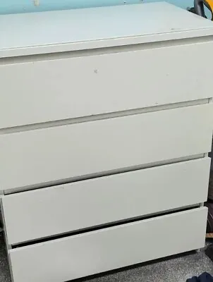 Ikea Malm Chest 4 Drawes Glass Top • £50