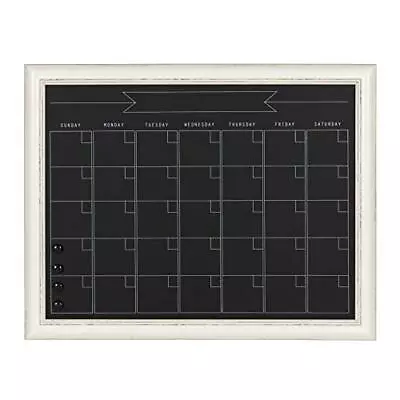 Macon Framed Magnetic Chalkboard Monthly Calendar 23x29 Soft White  • $92.49