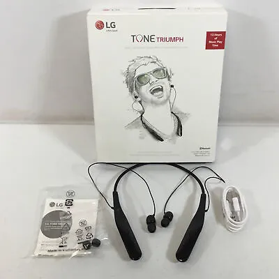 LG Tone Triumph Black Wireless Bluetooth Rechargeable Stereo Neckband Headset • $39.99
