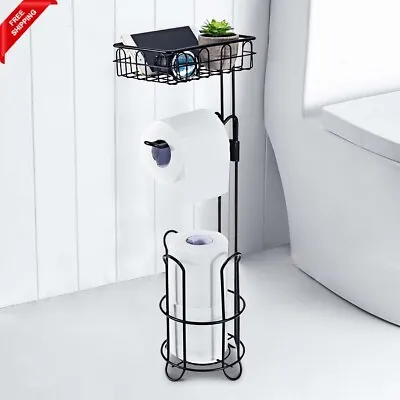 $46.65 • Buy Toilet Paper Holder Stand- Tissue Paper Roll Storage Dispenser With Shelf For Ba