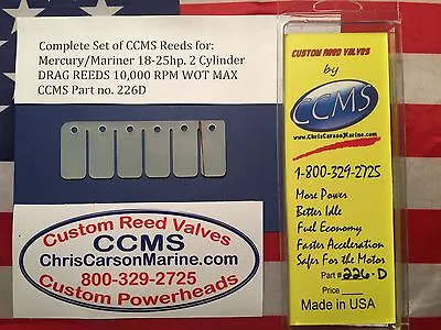 CCMS Mercury/Mariner Drag Outboard Reed Reeds 18-25hp 2 Cylinder PN226D • $26