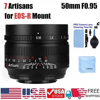 7Artisans 50mm F0.95 APS-C Manual Focus Lens For EOS-R Mount Camera • $185.99