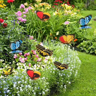 50pcs/set Waterproof Butterfly Garden Wall Art Ornament Home Outdoor Decor Hot • £5.99