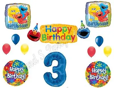 SESAME STREET 3rd Banner Happy Birthday Party Balloons Decoration Supplies Elmo • $24.50