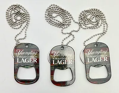 YUENGLING Lager Bottle Opener Keychain + Ring Necklace Lot Of 3 NEW • $10.99