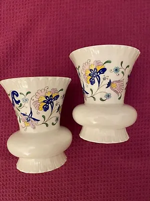 Pair Of COALPORT Bone China Small Floral Vases Pageant Made In England • £9.99