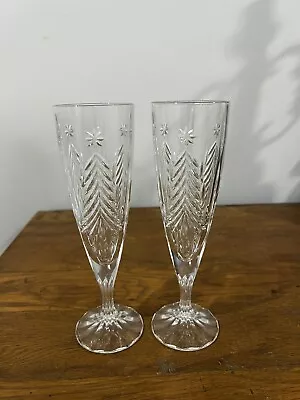 Set Of 2 Mikasa Christmas Tree Champagne Flutes8 1/2”x 2 1/2”. • $32