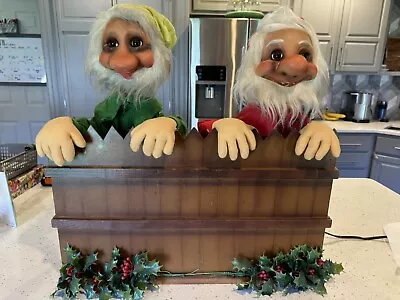 Vintage Adorable Animated Elect Christmas Elves Store Display - See Description • $380.03