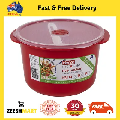 Decor 148700-003 Microsafe Microwave Rice Cooker And Vegetable Steamer Red AU  • $16.16