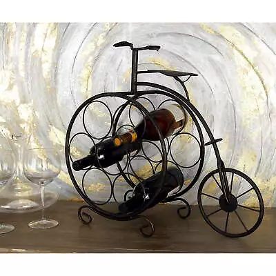 21  X 19  Brass Metal 7 Bottles Bike Wine Rack With Scrollwork 1-Piece • $37.04