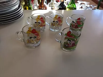 Lot Of 5 Vintage Jim Davis Garfield & Odie McDonald's Collectible Glass Mugs • $10